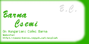 barna csemi business card